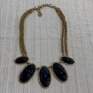 Elegant Gold and Dark Navy Necklace